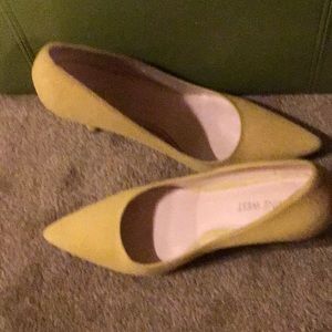Nine West Suede Yellow Pumps